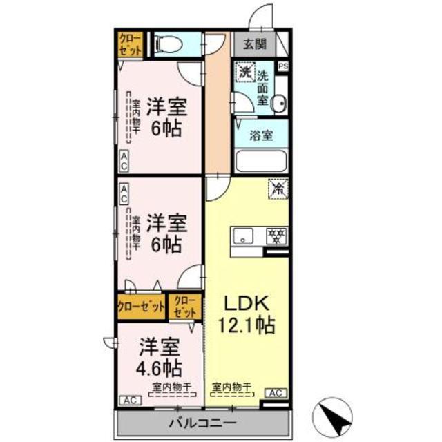 ベラカーサ(3LDK/3階)の間取り写真
