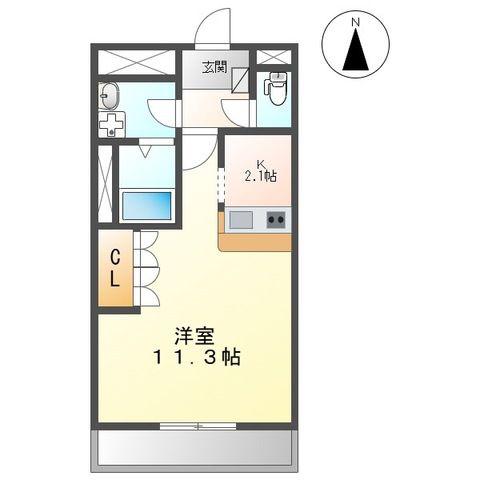 名鉄広見線 明智駅(名鉄) 徒歩6分 2階建 築18年(1K/2階)の間取り写真