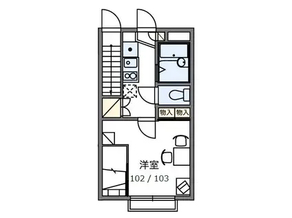 ＪＲ京浜東北線 大井町駅 徒歩9分 2階建 築20年(1K/1階)の間取り写真