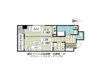 HF一番町レジデンス(1LDK/7階)の間取り写真