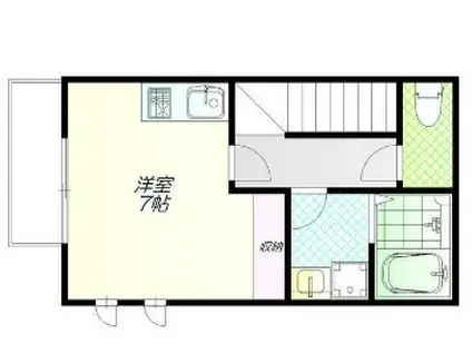 ピアハウス(ワンルーム/2階)の間取り写真