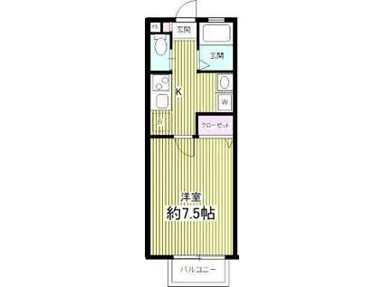 プリモフィオーレ(1K/1階)の間取り写真