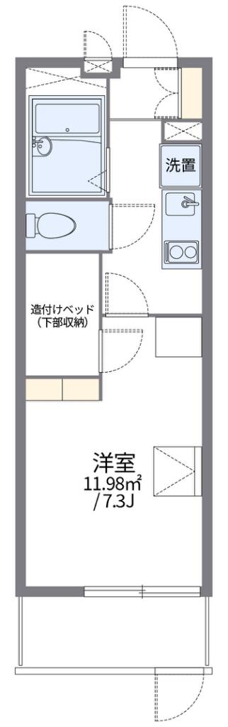 レオパレス見付山(1K/1階)の間取り写真