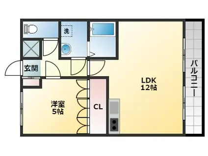 フォンテーヌ美原(1LDK/2階)の間取り写真