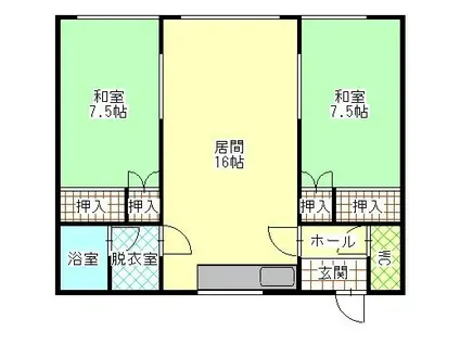 シティハイツ(2LDK/2階)の間取り写真