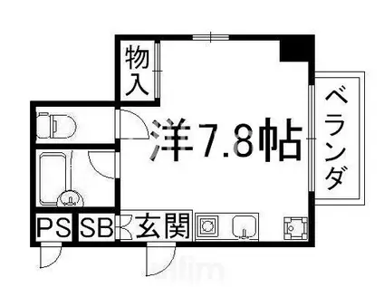 第40長栄グランドムール上鳥羽(1K/3階)の間取り写真