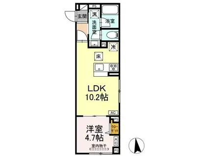 セレスティア青井II(1LDK/1階)の間取り写真
