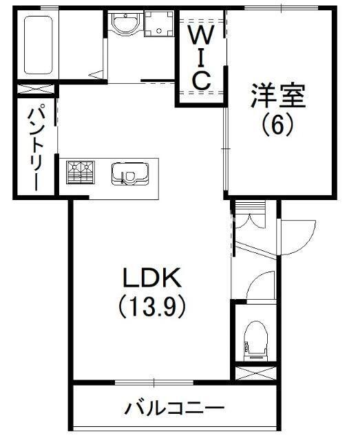 DAIJUゆう(1LDK/1階)の間取り写真