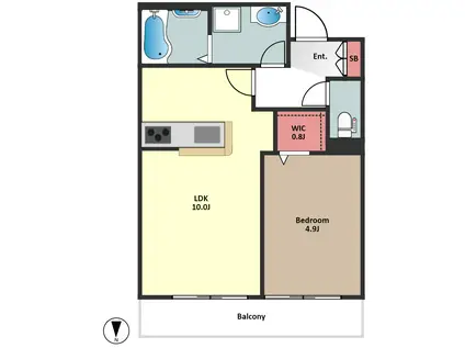 ルボワ阿佐谷(1LDK/2階)の間取り写真