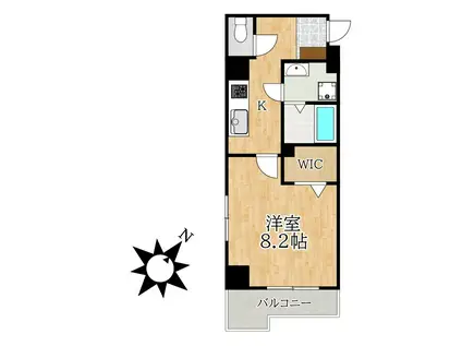 クリスタルコート(1K/4階)の間取り写真