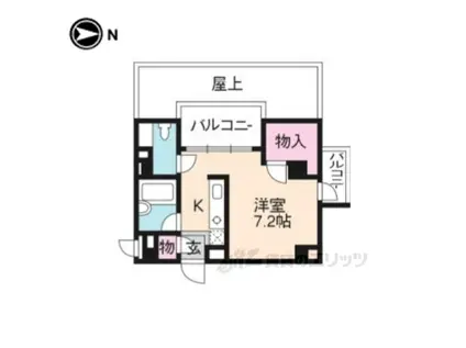 パインフィールド御池(ワンルーム/12階)の間取り写真