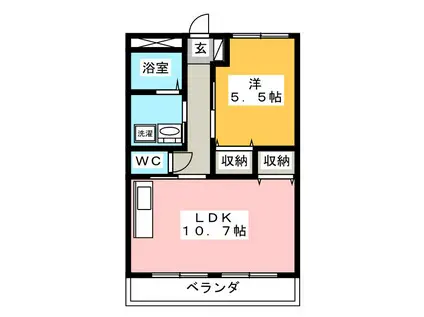 ミノルペティハウス(1LDK/2階)の間取り写真