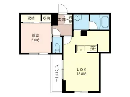 ブレントウッド(1LDK/3階)の間取り写真