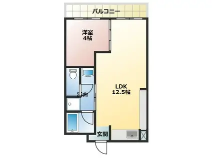 ウィズ富松2番館(1LDK/3階)の間取り写真