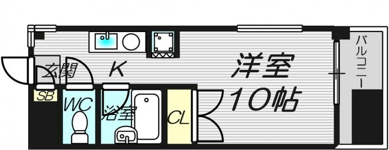 ベストレジデンス 天王寺(1K/1階)の間取り写真