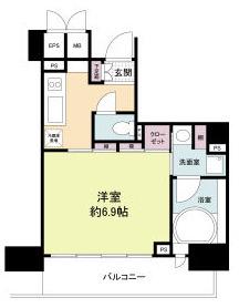 レジディア神戸元町(1K/14階)の間取り写真