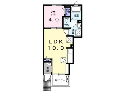 アルソーレ(1LDK/1階)の間取り写真