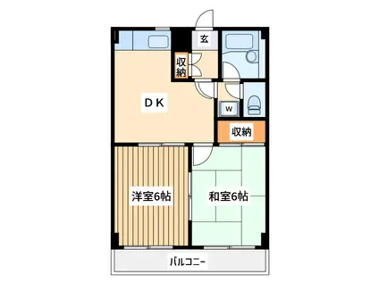 キャッスル聖蹟桜ヶ丘(2DK/2階)の間取り写真