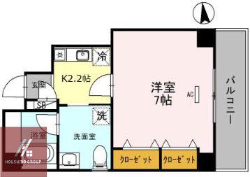アヴェルラ京橋(1K/3階)の間取り写真