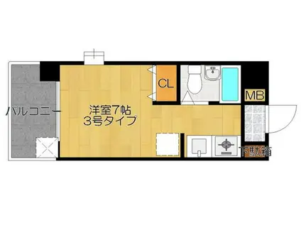 プログレスひろ(ワンルーム/2階)の間取り写真