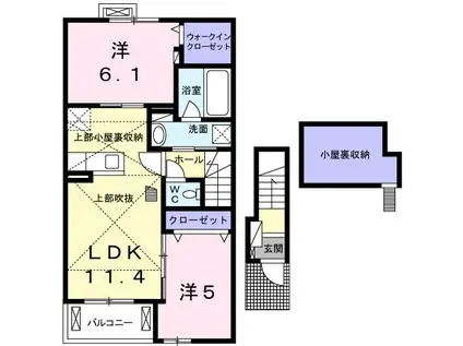 クレア I(2LDK/2階)の間取り写真