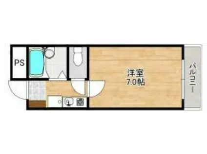 カーサ・ミガタ(1K/1階)の間取り写真