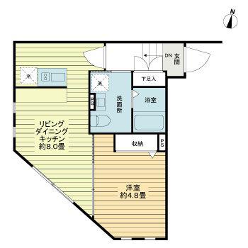 タスキSMART神楽坂(1LDK/3階)の間取り写真