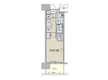 パルティール金山アネックス(1K/13階)の間取り写真
