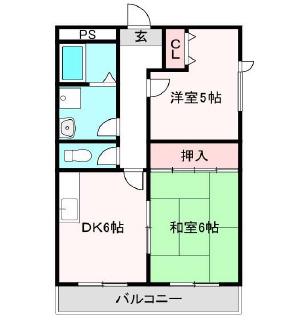 グリーンハイツ源氏ヶ丘(1LDK/3階)の間取り写真