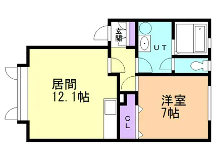 プレミアム港南(1LDK/1階)の間取り写真