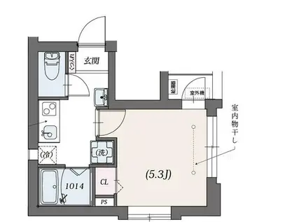 クリスタルコート新江古田(1K/3階)の間取り写真
