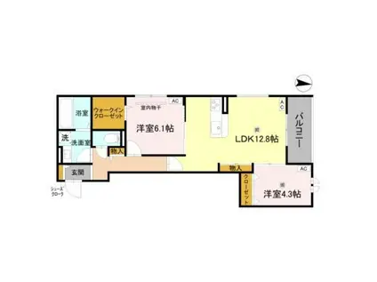 D-ROOM住吉区墨江4丁目PJ(2LDK/2階)の間取り写真