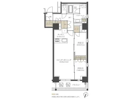 CLUB NEXUS 薬院大通(2LDK/3階)の間取り写真