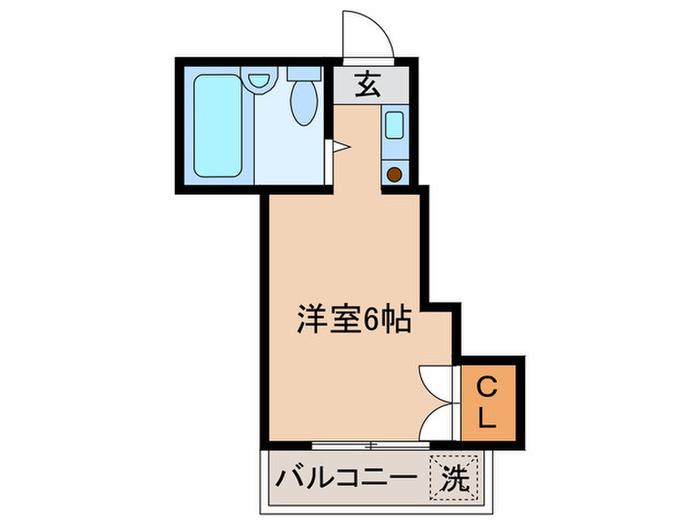 ドムス松宮B棟(ワンルーム/2階)の間取り写真