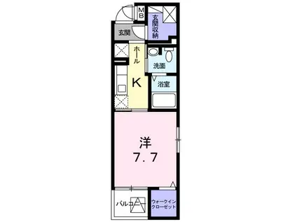 セシリア(1K/3階)の間取り写真