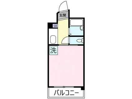 エルウィング立川二番館(1K/2階)の間取り写真