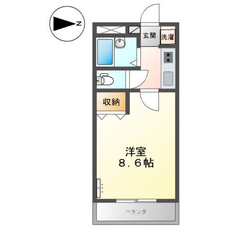 エステート山下(1K/1階)の間取り写真