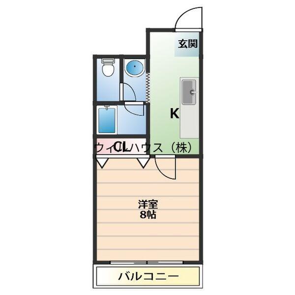 ルーミー堺東(1K/3階)の間取り写真