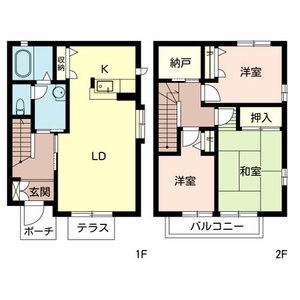 アザレア(3LDK/1階)の間取り写真