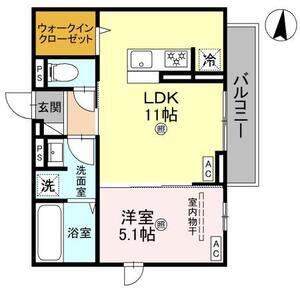 サンハイム横沼(1LDK/3階)の間取り写真