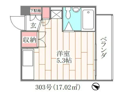 パレス調布ヶ丘(ワンルーム/3階)の間取り写真