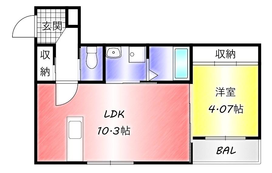GRAND COURT 01(1LDK/2階)の間取り写真