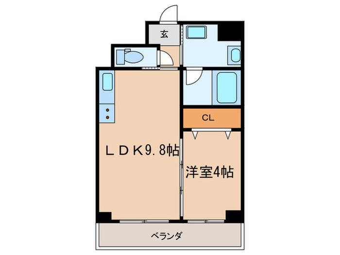 ティーズガーデン(1LDK/7階)の間取り写真