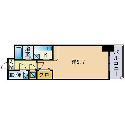 エステートモア浄水通(1K/2階)の間取り写真