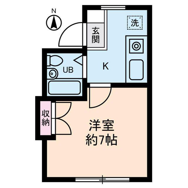 フラワーハウス(1K/2階)の間取り写真