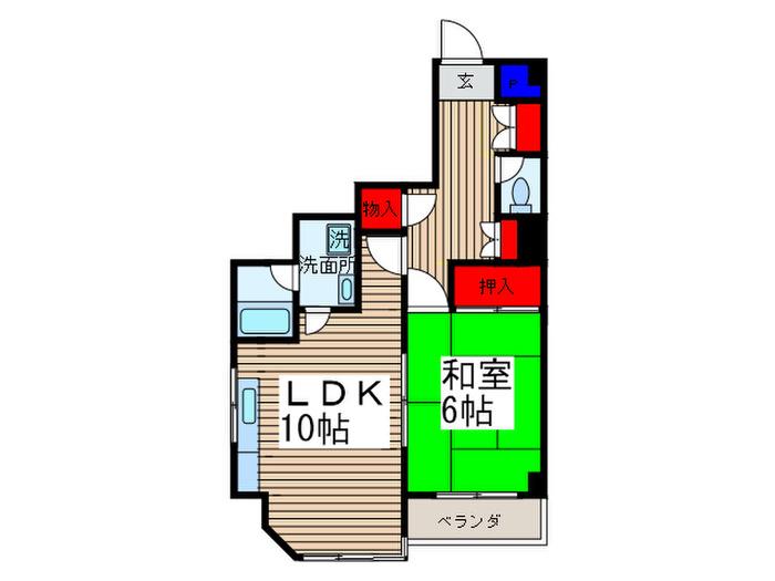 丸与ハイツ(1LDK/3階)の間取り写真