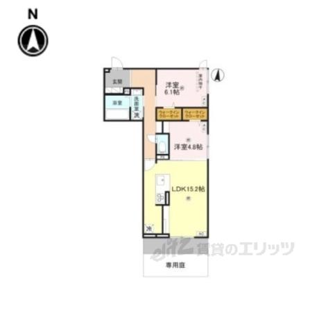 D-ROOM中小坂(2LDK/1階)の間取り写真