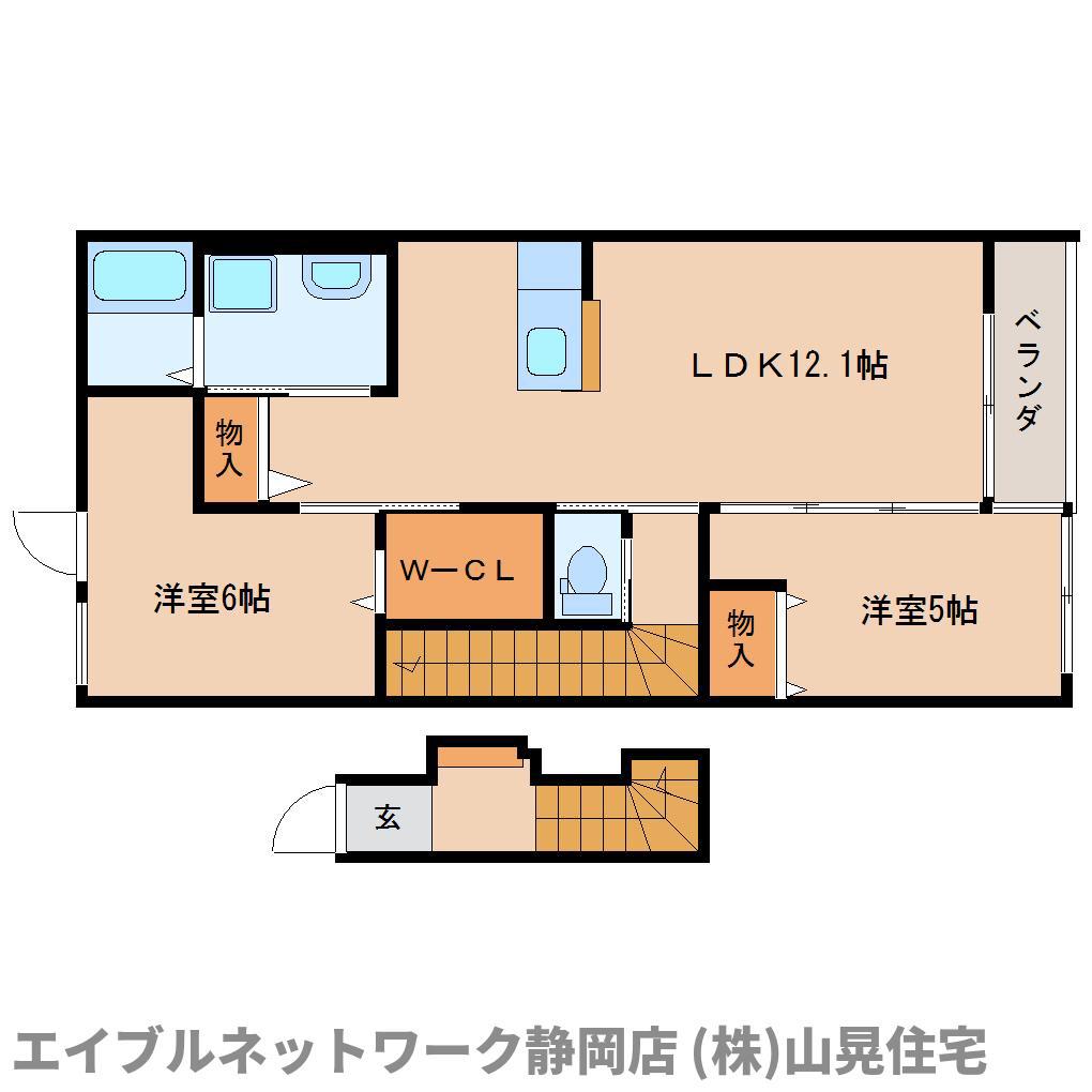 グレースA(2LDK/2階)の間取り写真
