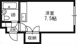メゾン札幌N26W5(ワンルーム/2階)の間取り写真