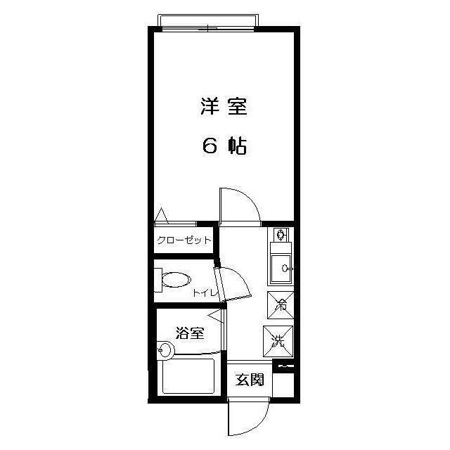 エスポワール新宿(1K/2階)の間取り写真